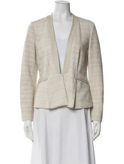 Pre-owned Rebecca Taylor Tweed Pattern Evening Jacket In Neutral
