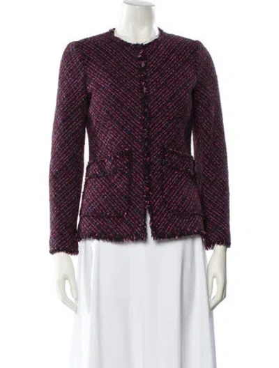 Pre-owned Rebecca Taylor Tweed Pattern Evening Jacket In Pink