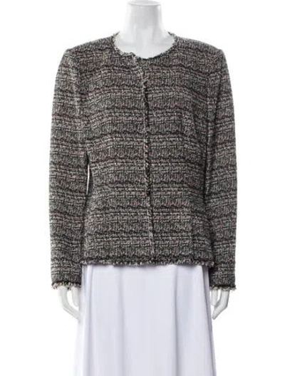 Pre-owned Rebecca Taylor Tweed Pattern Jacket In Black