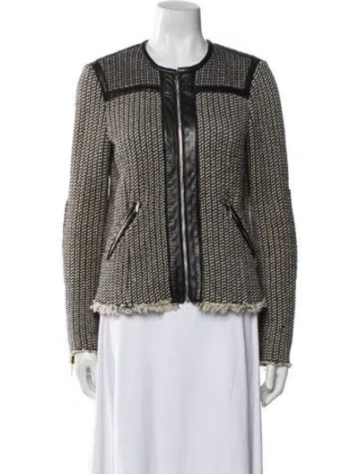 Pre-owned Rebecca Taylor Tweed Pattern Jacket In Black