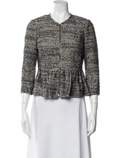 Pre-owned Rebecca Taylor Tweed Pattern Jacket In Black