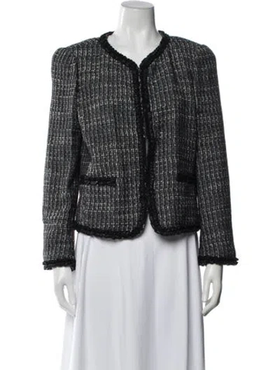 Pre-owned Rebecca Taylor Tweed Pattern Jacket In Black