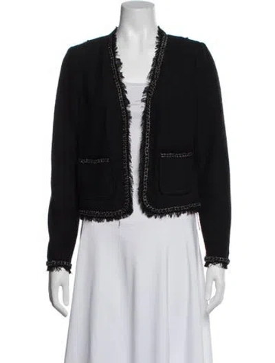 Pre-owned Rebecca Taylor Tweed Pattern Jacket In Black