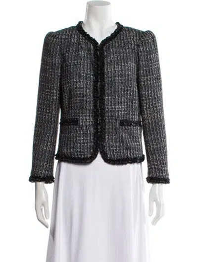 Pre-owned Rebecca Taylor Tweed Pattern Jacket In Black