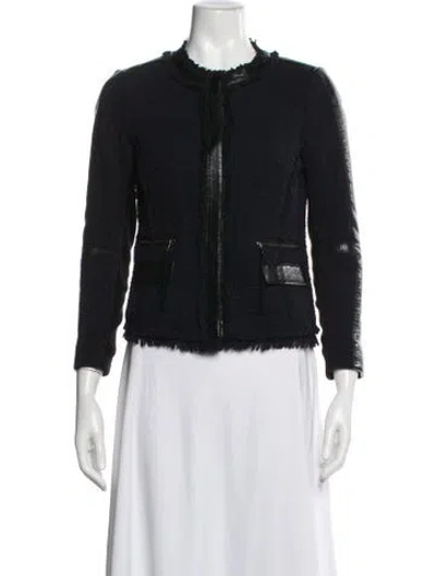 Pre-owned Rebecca Taylor Tweed Pattern Jacket In Black