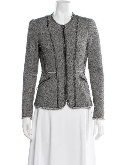 Pre-owned Rebecca Taylor Tweed Pattern Jacket In Black
