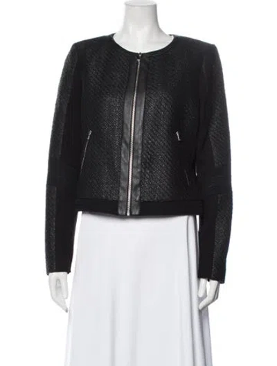 Pre-owned Rebecca Taylor Tweed Pattern Jacket In Black