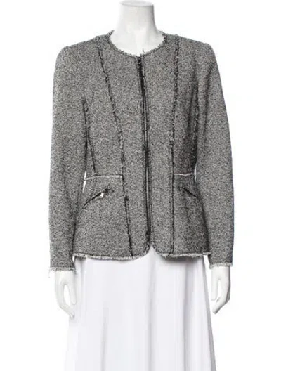 Pre-owned Rebecca Taylor Tweed Pattern Jacket In Black