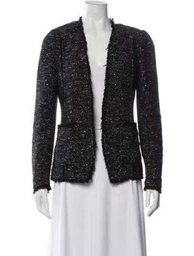 Pre-owned Rebecca Taylor Tweed Pattern Jacket In Blue