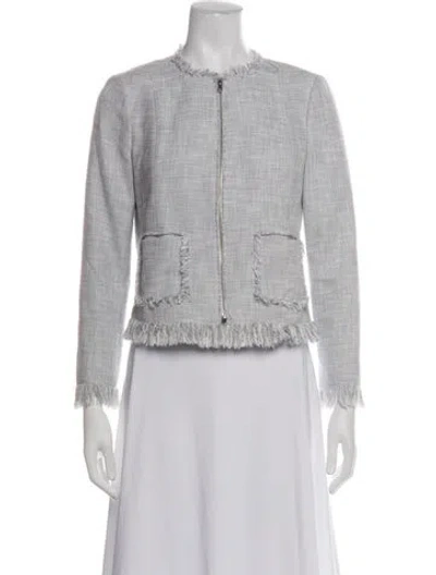 Pre-owned Rebecca Taylor Tweed Pattern Jacket In Blue