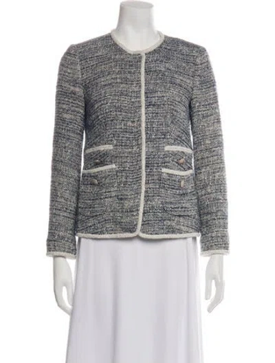 Pre-owned Rebecca Taylor Tweed Pattern Jacket In Blue