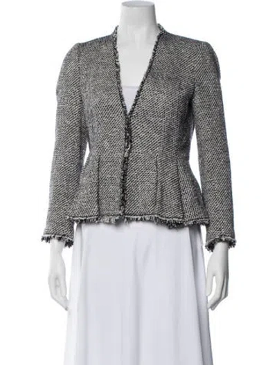 Pre-owned Rebecca Taylor Tweed Pattern Jacket In Blue