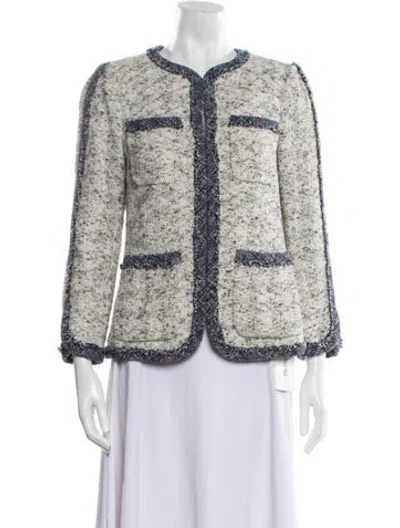 Pre-owned Rebecca Taylor Tweed Pattern Jacket In Gray