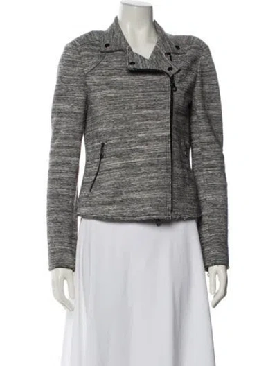 Pre-owned Rebecca Taylor Tweed Pattern Jacket In Gray