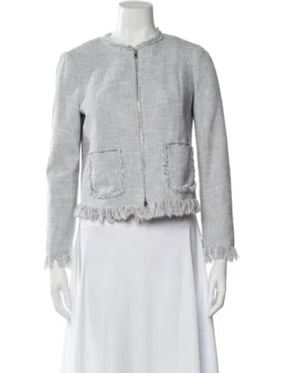 Pre-owned Rebecca Taylor Tweed Pattern Jacket In Gray