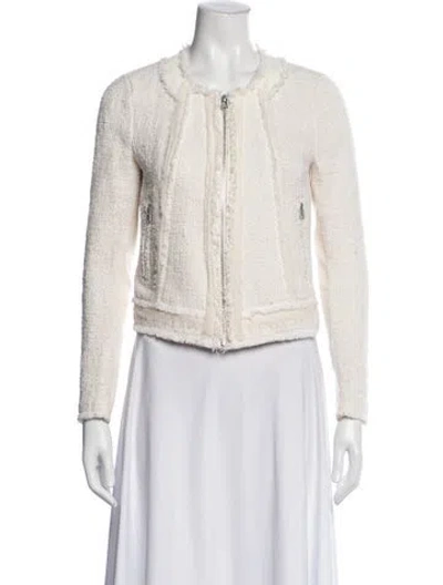 Pre-owned Rebecca Taylor Tweed Pattern Jacket In Neutral