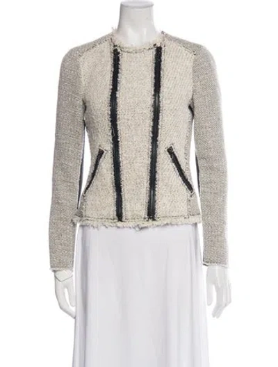 Pre-owned Rebecca Taylor Tweed Pattern Jacket In Neutrals