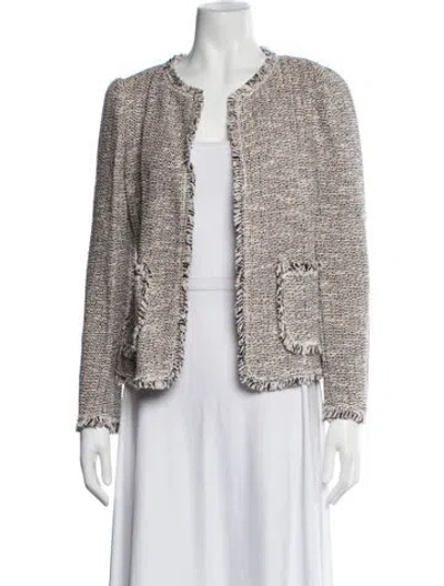 Pre-owned Rebecca Taylor Tweed Pattern Jacket In Neutrals