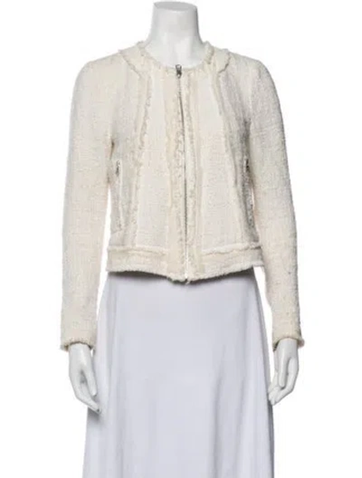 Pre-owned Rebecca Taylor Tweed Pattern Jacket In Neutrals