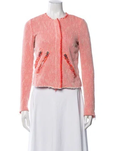 Pre-owned Rebecca Taylor Tweed Pattern Jacket In Orange