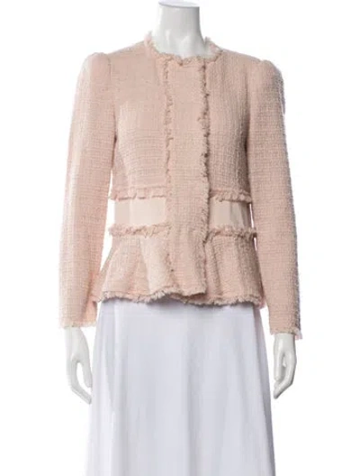 Pre-owned Rebecca Taylor Tweed Pattern Jacket In Pink