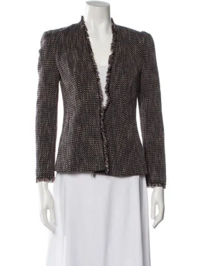 Pre-owned Rebecca Taylor Tweed Pattern Jacket In Purple