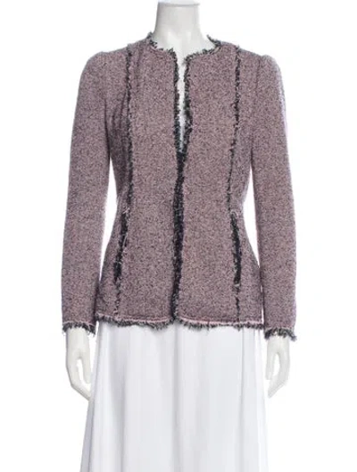 Pre-owned Rebecca Taylor Tweed Pattern Jacket In Purple
