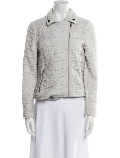 Pre-owned Rebecca Taylor Tweed Pattern Jacket In White