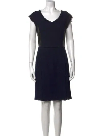 Pre-owned Rebecca Taylor Tweed Pattern Knee-length Dress In Blue