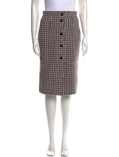 Pre-owned Rebecca Taylor Tweed Pattern Knee-length Skirt In Neutral