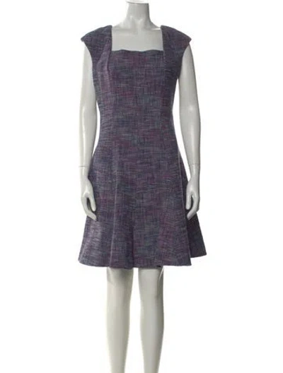 Pre-owned Rebecca Taylor Tweed Pattern Mini Dress In Purple