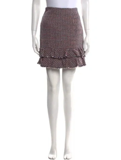 Pre-owned Rebecca Taylor Tweed Pattern Mini Skirt In Multi