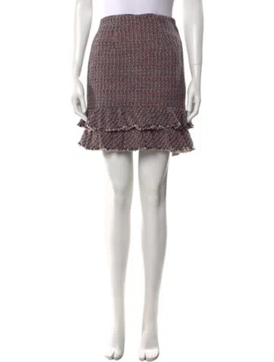 Pre-owned Rebecca Taylor Tweed Pattern Mini Skirt W/ Tags In Pink