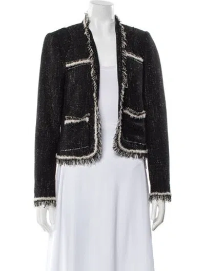Pre-owned Rebecca Taylor Tweed Tweed Pattern Evening Jacket In Black