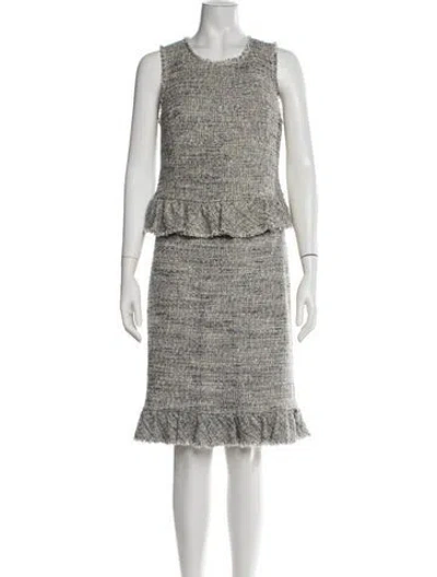 Pre-owned Rebecca Taylor Tweed Tweed Pattern Skirt Set In Black