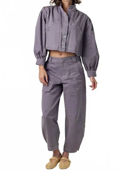 Rebecca Taylor Twill Sawyer Pant In Grey In Gray