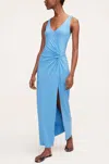 Rebecca Taylor Twist-front Maxi Dress In Blue
