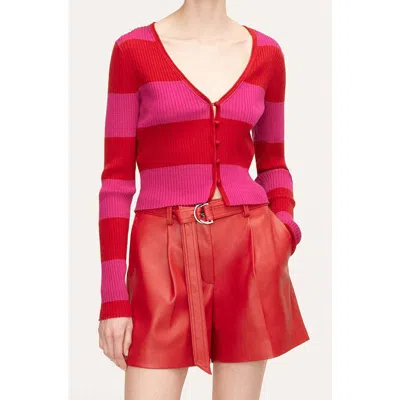 Rebecca Taylor Vegan Leather Belted Short In Crimson