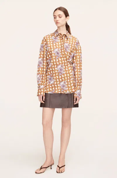 Rebecca Taylor Vegan Leather Mini Skirt In Brown