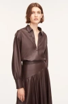 Rebecca Taylor Vegan Leather Pullover In Deep Port