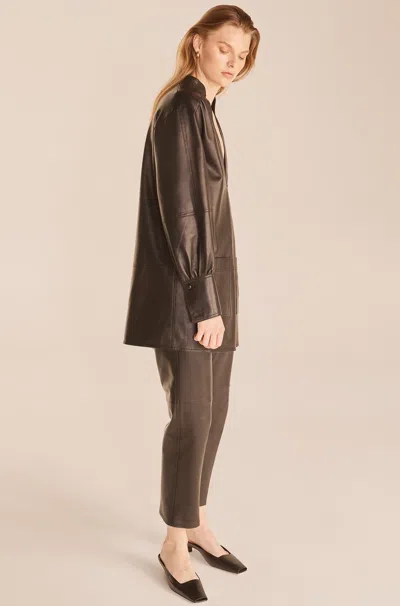 Rebecca Taylor Vegan Tunic Dress In Black