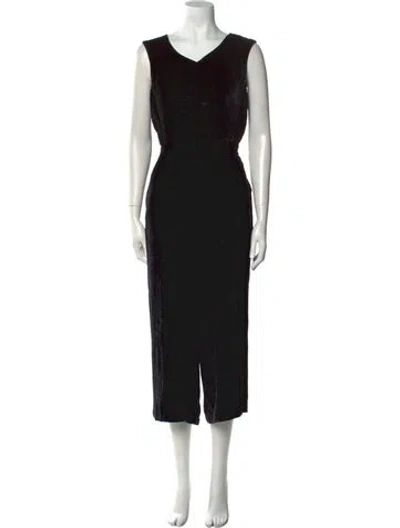 Pre-owned Rebecca Taylor Velvet Cowl Neck Jumpsuit W/ Tags In Black
