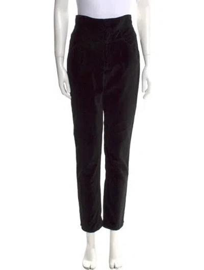 Pre-owned Rebecca Taylor Velvet Straight Leg Pants In Black
