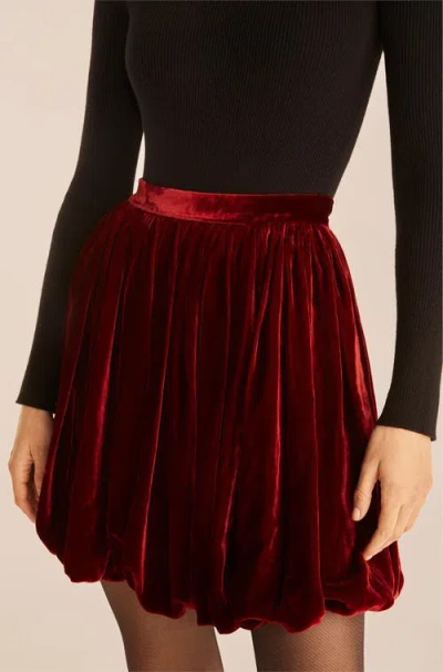 Rebecca Taylor Velveteen Mini Skirt In Cranberry