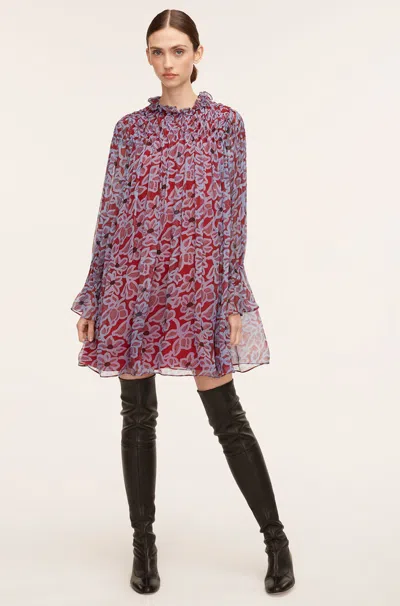 Rebecca Taylor Vera Fleur Chiffon Smocked Dress In Vera Fleur Cherry Combo