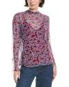 Rebecca Taylor Vera Fleur Smocked Silk Shift Dress In Multi