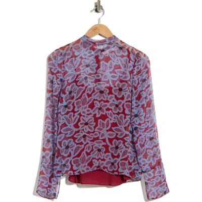 Rebecca Taylor Vera Fleur Silk Top In Multi