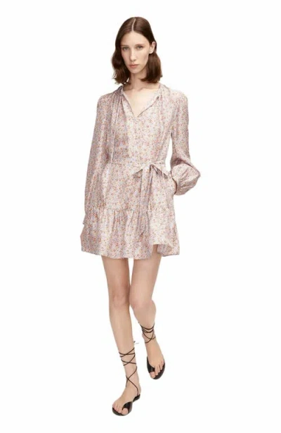 Rebecca Taylor Violet Fleur Belted Silk Dress