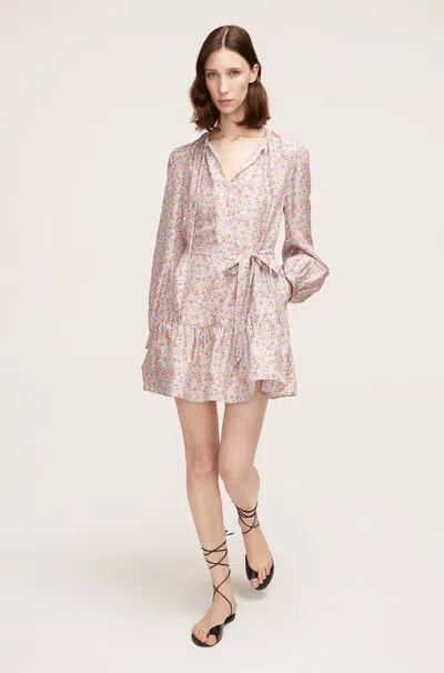Rebecca Taylor Violet Fleur Belted Silk Dress