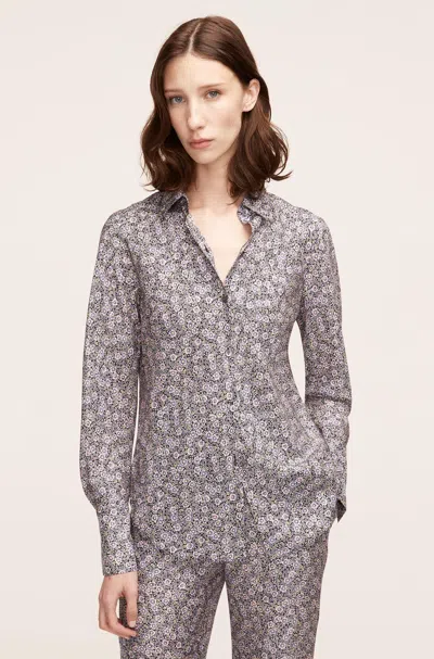 Rebecca Taylor Violet Fleur Silk Blouse
